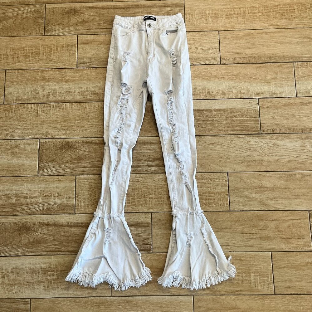 Womens JC&JQ White Flared Jeans - S